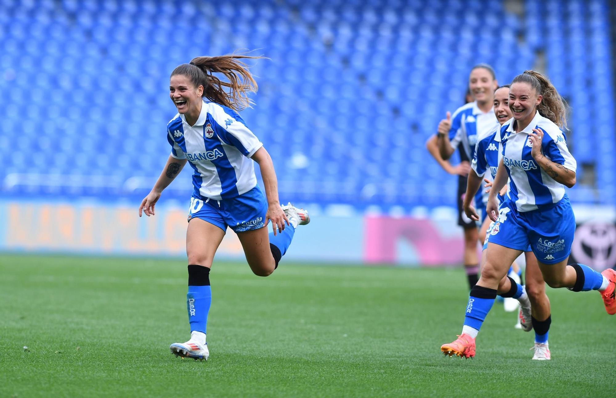 Millene, celebrando el gol de la primera victoria del Depor | La Opinión Coruña